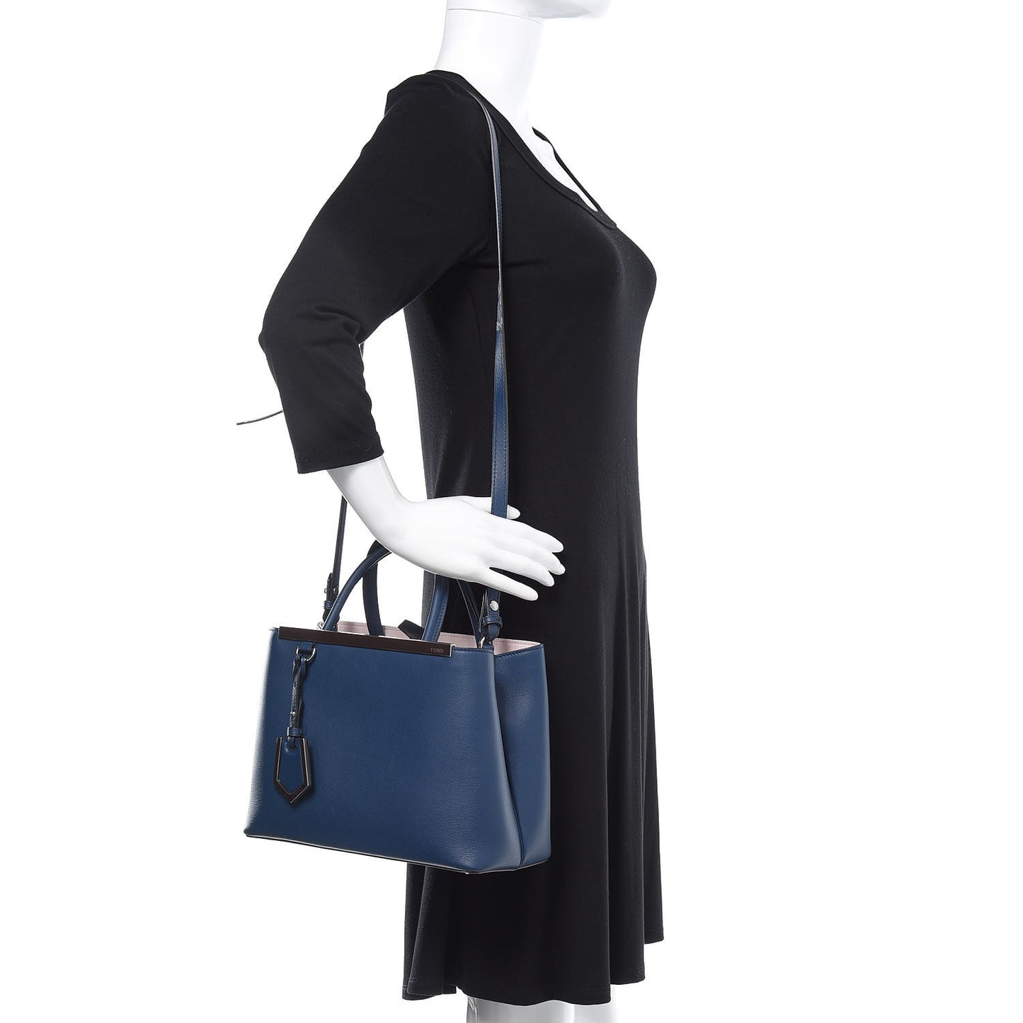 Vitello Dolce Century Petite 2Jours Tote Blue Rosa Doll