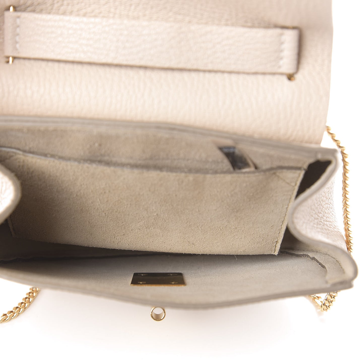 Grained Lambskin Mini Drew Shoulder Bag Abstract White