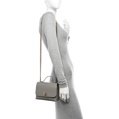 Chanel Calfskin Quilted Small Double Pocket Top Handle Flap Grey 2 of 10