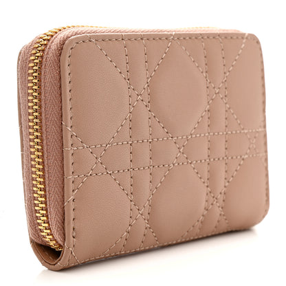 Christian Dior Lambskin Cannage Small Lady Dior Voyageur Coin Purse Rose Des Vents 3 of 7
