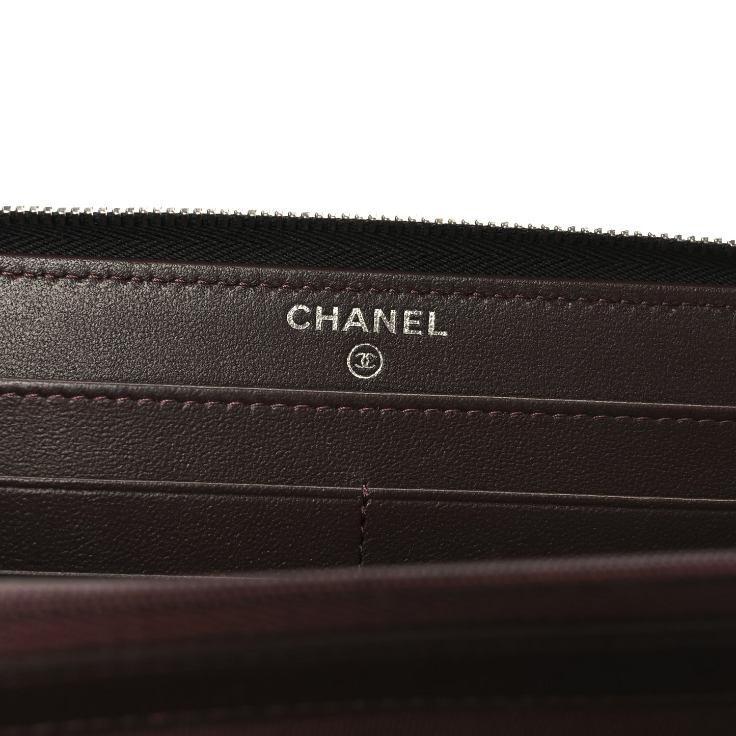 Lambskin Quilted Large Gusset Zip Around Wallet Black