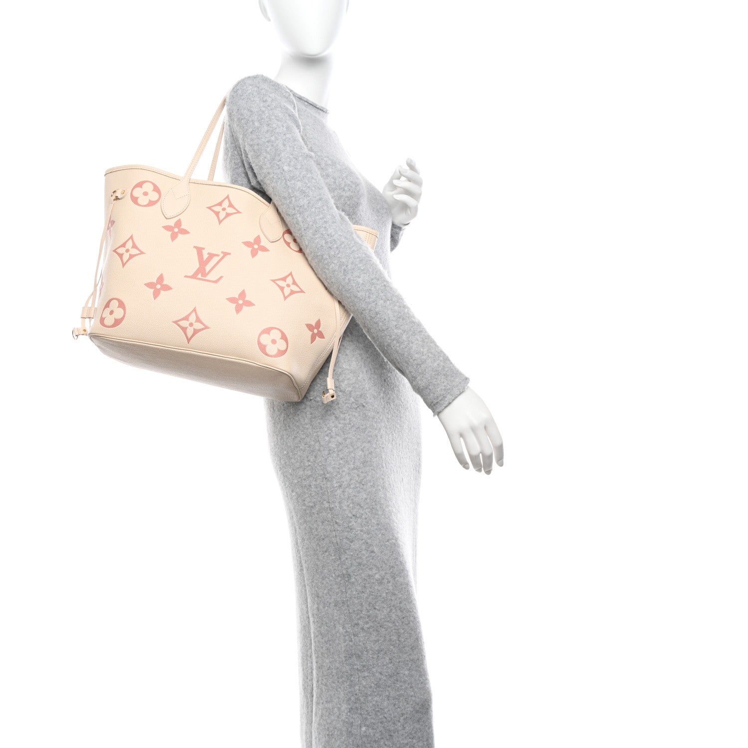 Louis Vuitton Empreinte Monogram Giant Neverfull MM Creme Rose Trianon 2 of 12