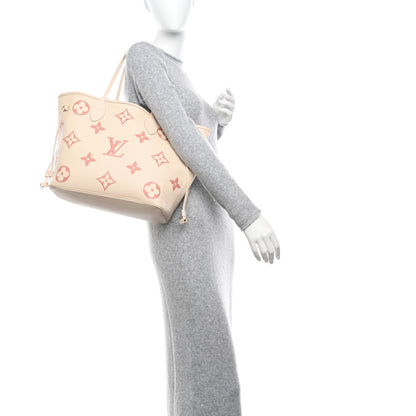 Louis Vuitton Empreinte Monogram Giant Neverfull MM Creme Rose Trianon 2 of 12