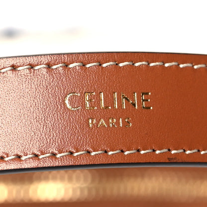Celine Bouclette Embroidered Ava Triomphe Shoulder Bag Navy Tan 6 of 10