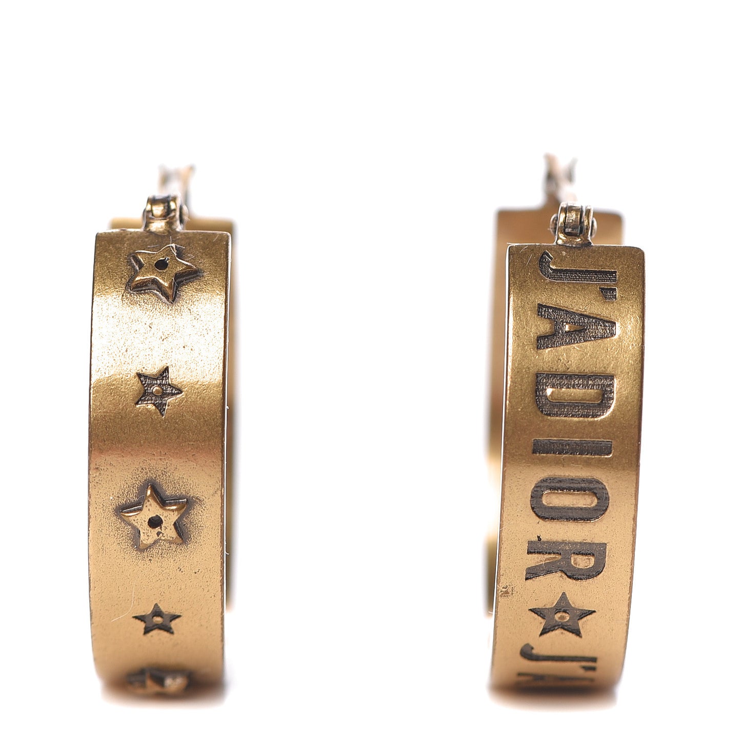 Metal Small J'Adior Star Hoop Earrings Aged Gold