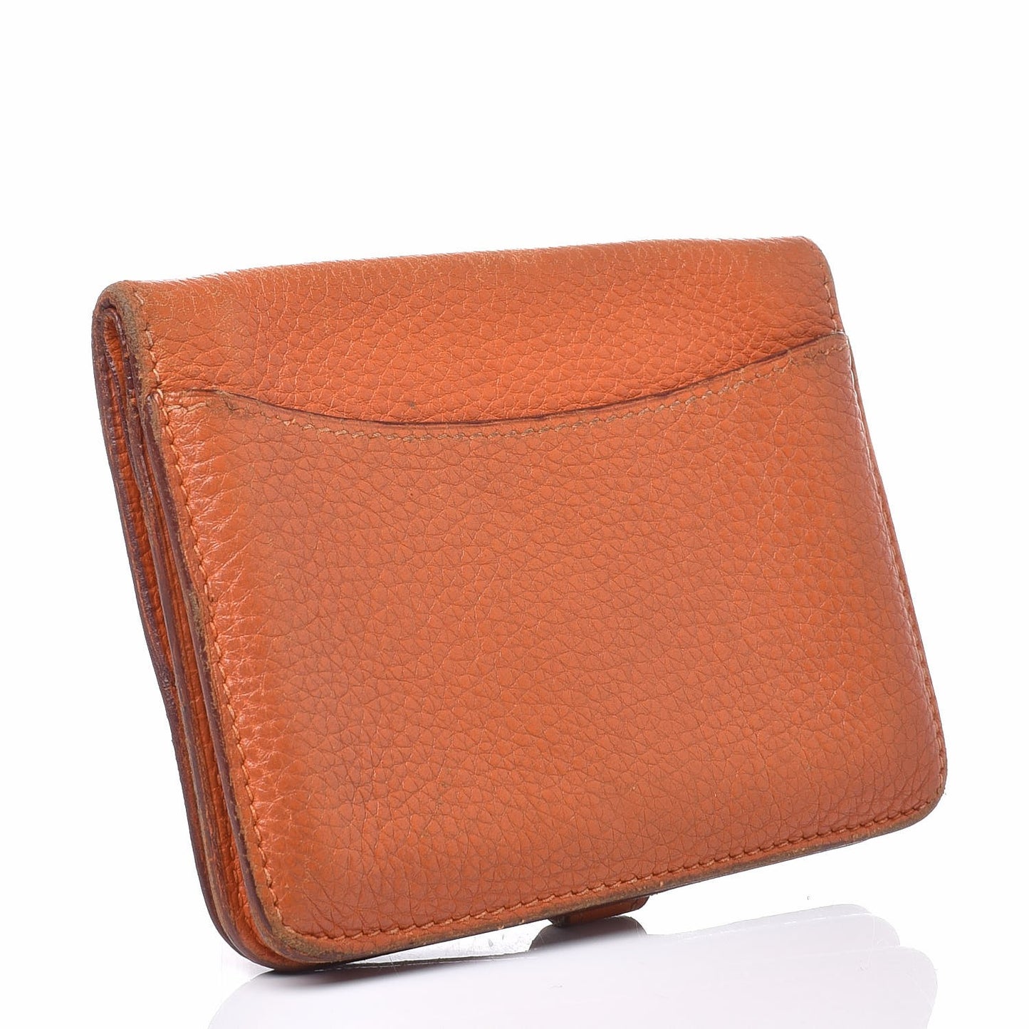 Togo Dogon Card Case Key Holder Orange