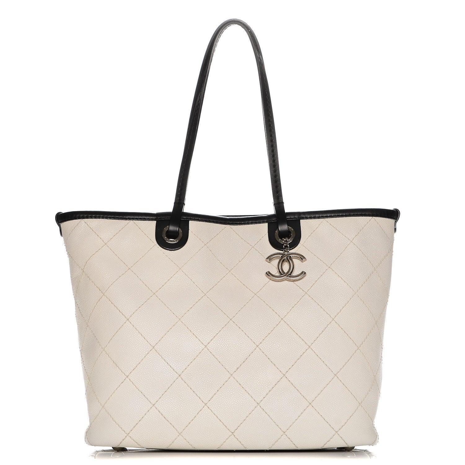 Chanel Grained Calfskin Shopping Fever Tote White 1 of 7