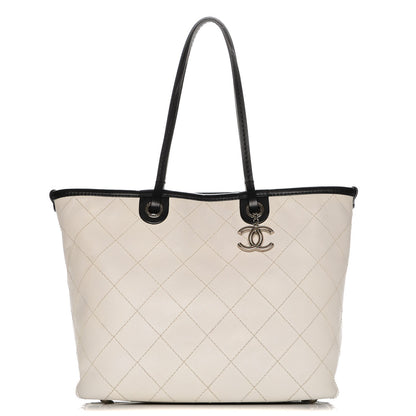 Chanel Grained Calfskin Shopping Fever Tote White 1 of 7
