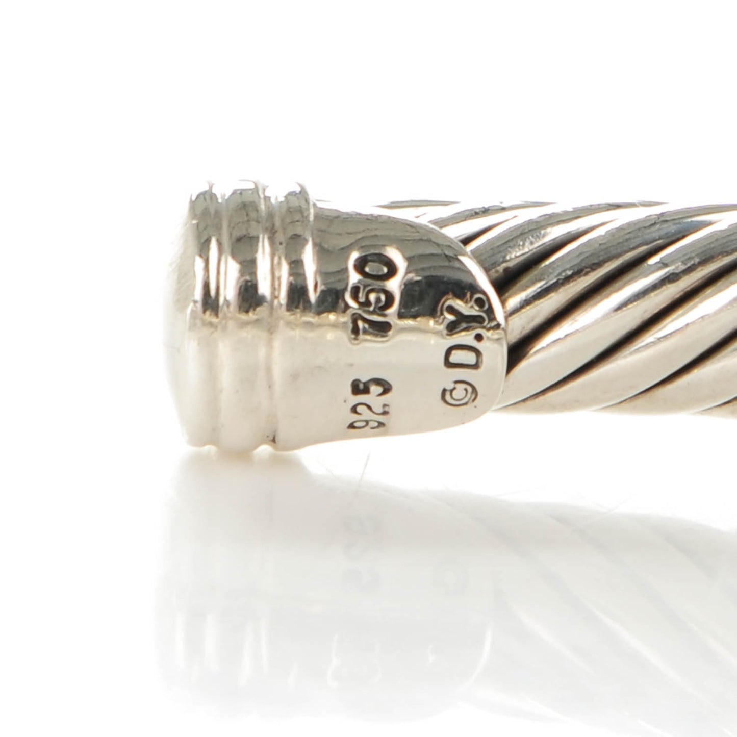 Sterling Silver 18K White Gold Diamond 5mm Cable Classics Station Bracelet