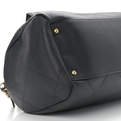 Chanel Grained Calfskin Lambskin Quilted Large Bowling Bag Black 8 of 10