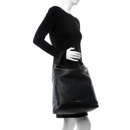Burberry Grainy Calfskin Medium Cale Hobo Black 2 of 7
