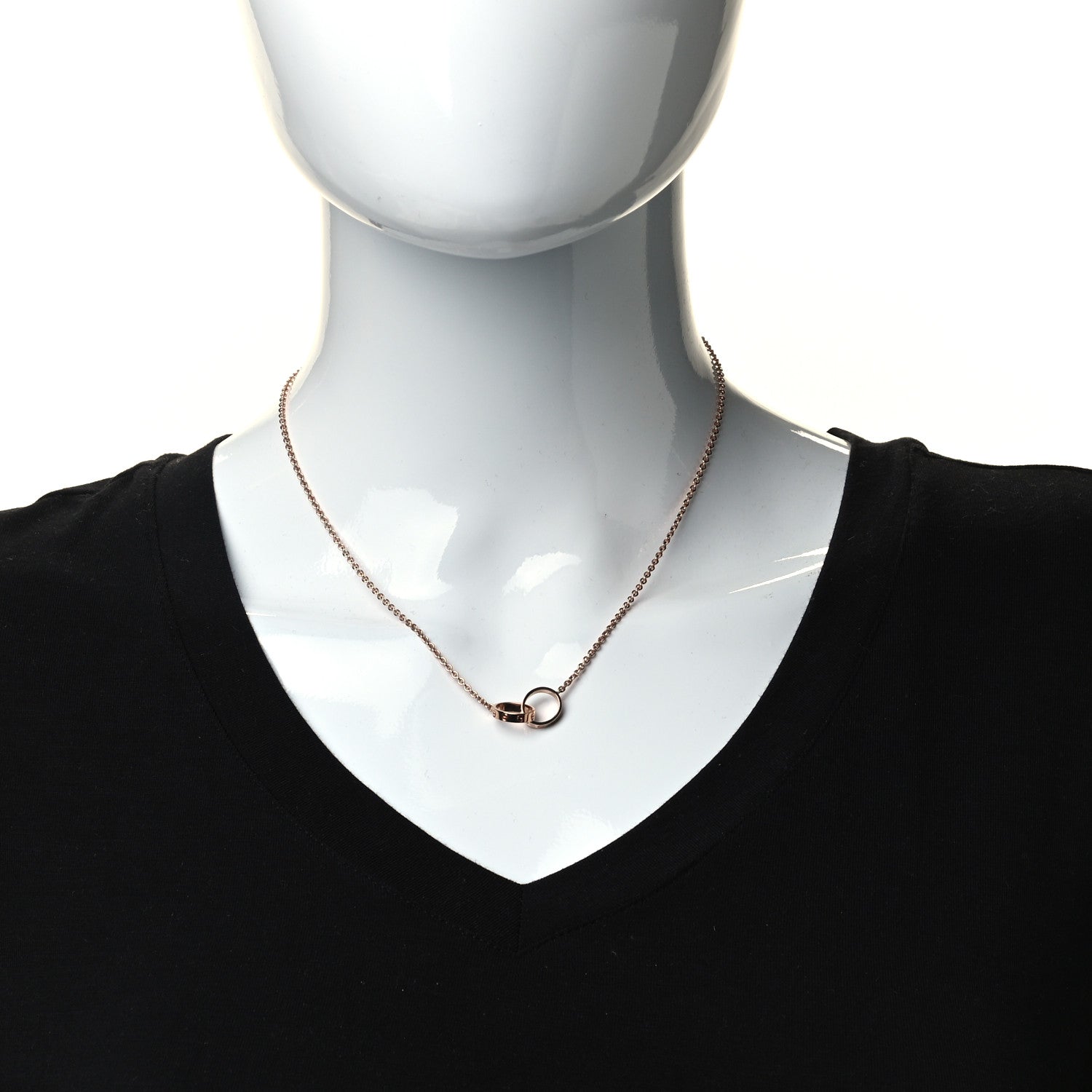 Cartier 18K Pink Gold Interlocking LOVE Necklace 3 of 8