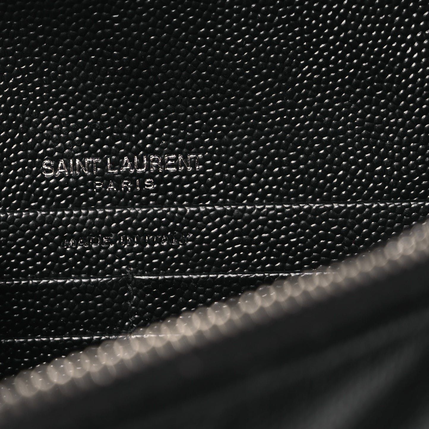 Grain De Poudre Matelasse Chevron Monogram Chain Wallet Black