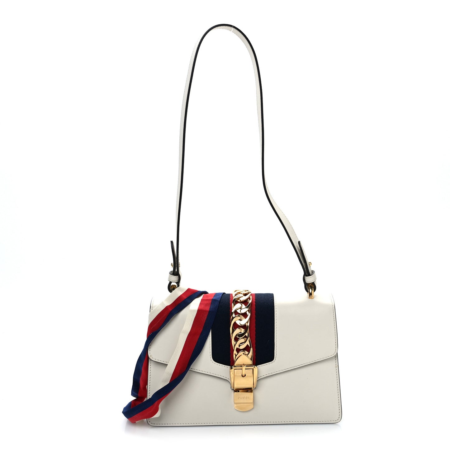 Calfskin Small Sylvie Shoulder Bag Off White