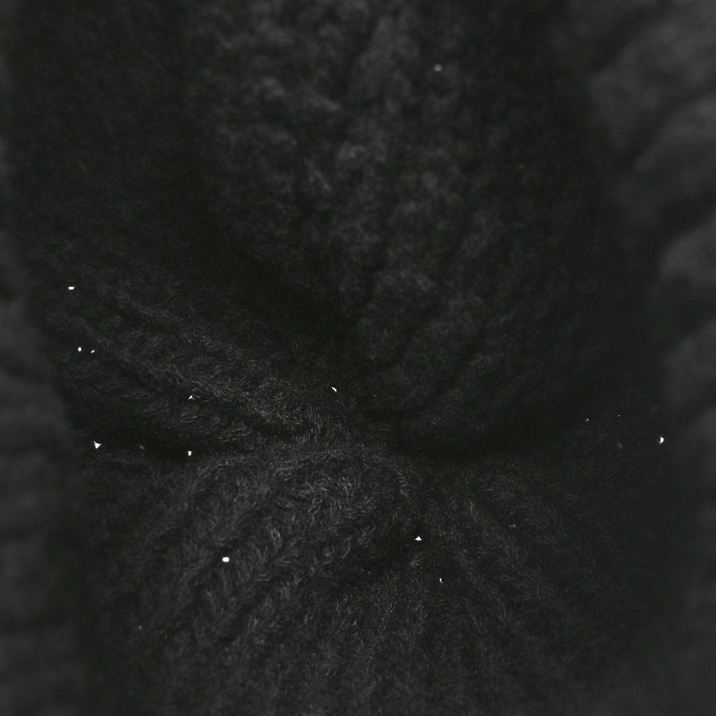 Wool Cashmere CC Beanie Hat Black White