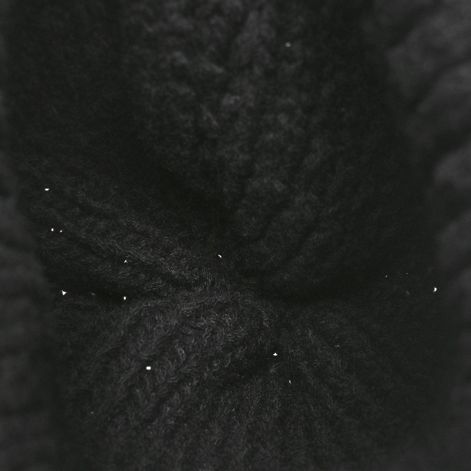 Chanel Wool Cashmere CC Beanie Hat Black White 4 of 5