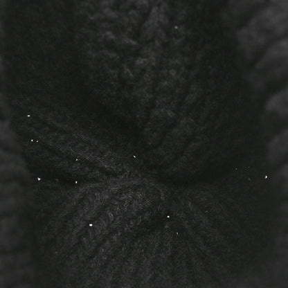 Chanel Wool Cashmere CC Beanie Hat Black White 4 of 5