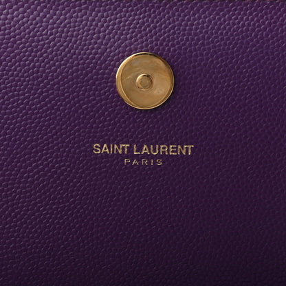 Saint Laurent Grain De Poudre Classic Monogram Cassandre Clutch Purple 6 of 7