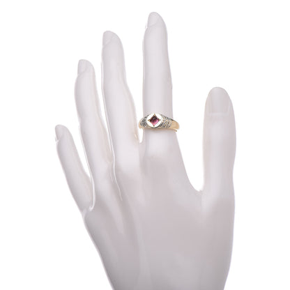 John Hardy 18K Yellow Gold Pink Tourmaline Classic Chain Pinky Signet Ring 52 6 2 of 5