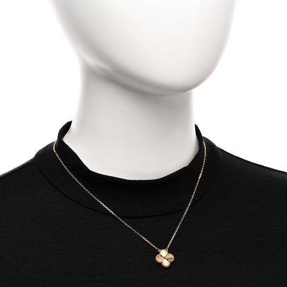 Van Cleef & Arpels 18K Yellow Gold Guilloche Vintage Alhambra Pendant Necklace 2 of 5