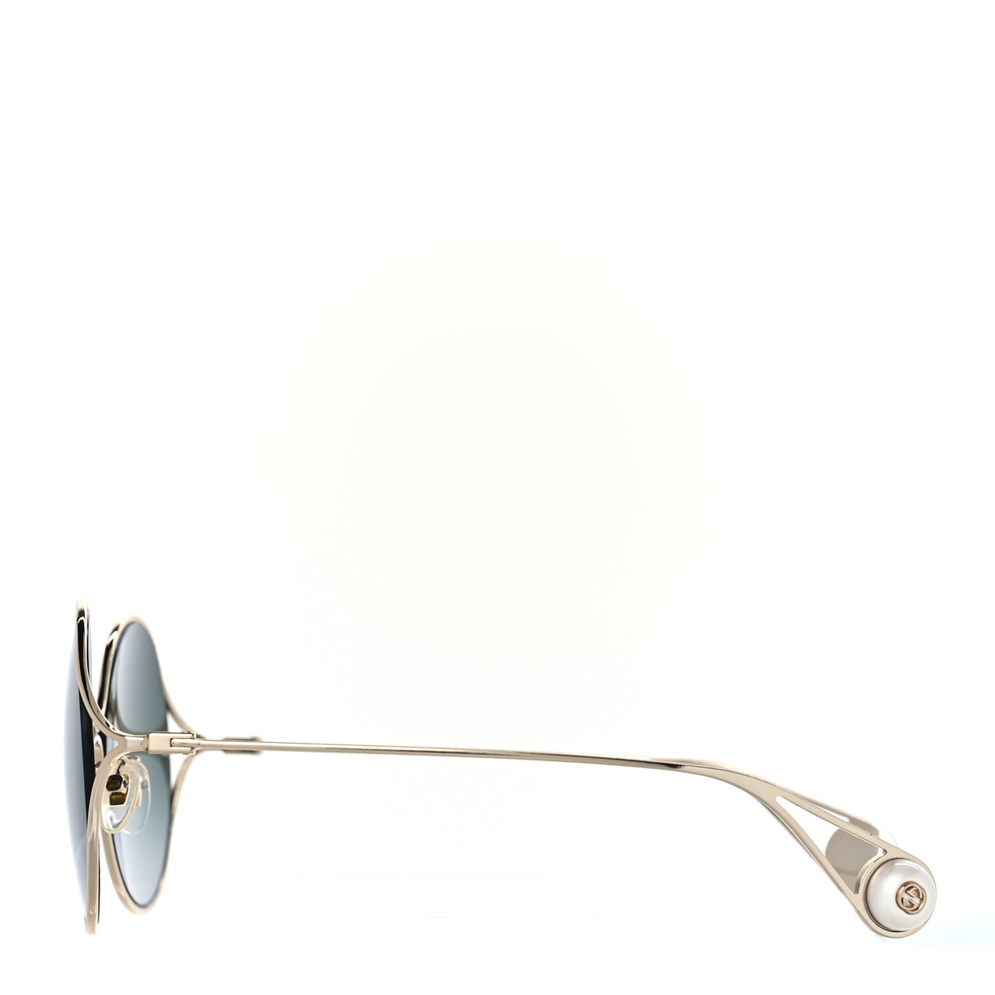 Round Pearl Tip Sunglasses GG0253SA Gold