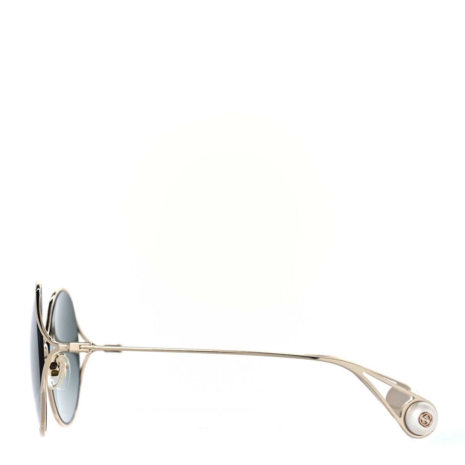 Gucci Round Pearl Tip Sunglasses GG0253SA Gold 2 of 7