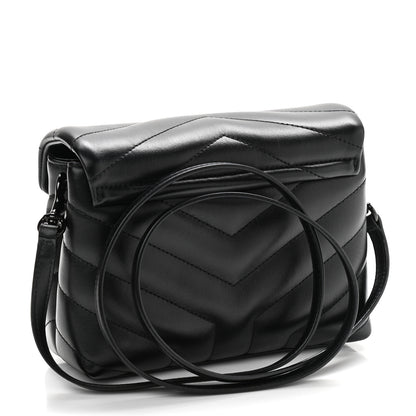 Saint Laurent Calfskin Y Quilted Monogram Toy Loulou Crossbody Bag Black 3 of 11