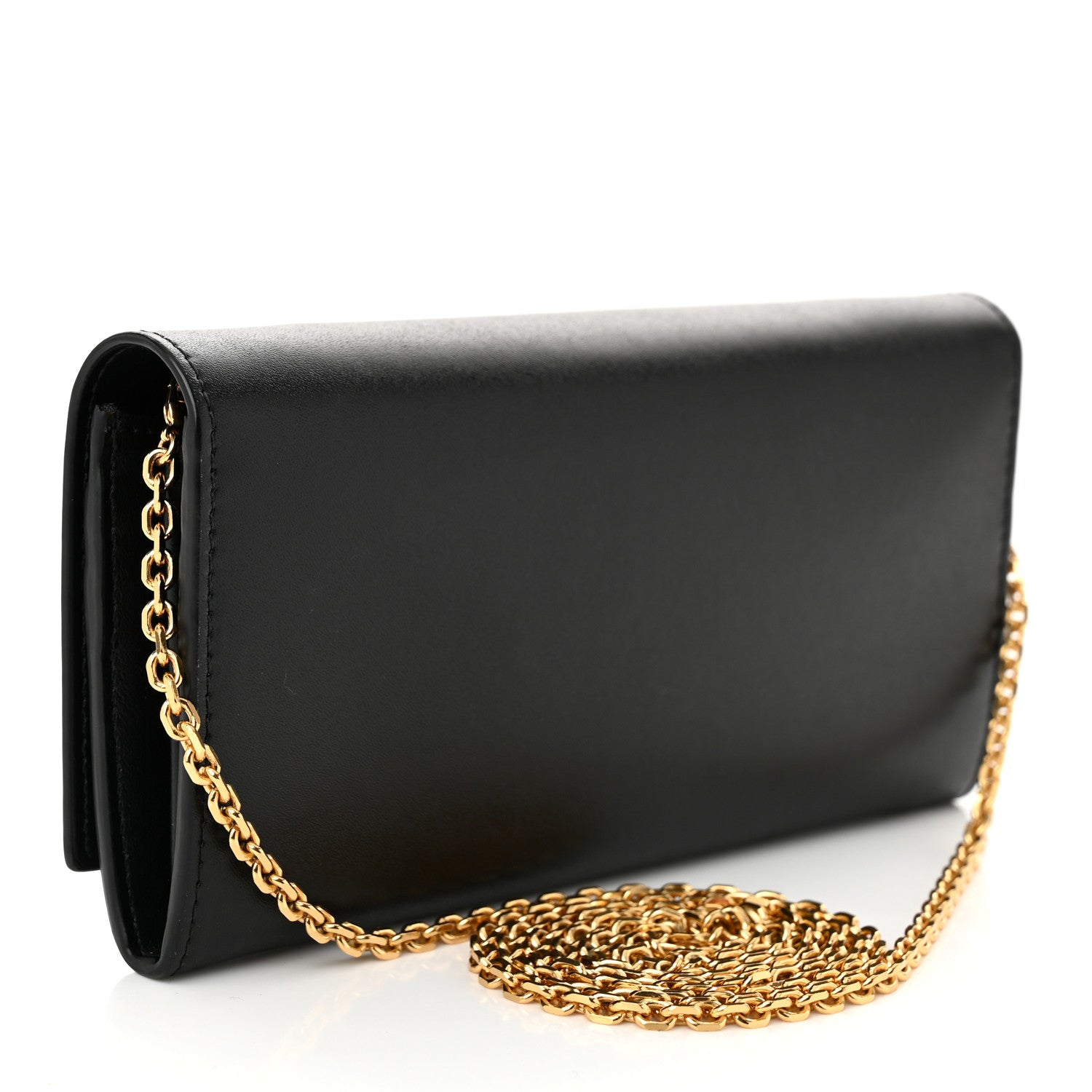 Fendi Vitello Liberty Century Lucido By The Way Continental Wallet On Chain Black 3 of 11