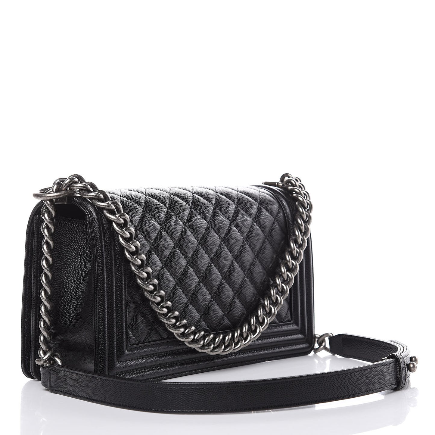 Caviar Quilted Medium Boy Flap Black