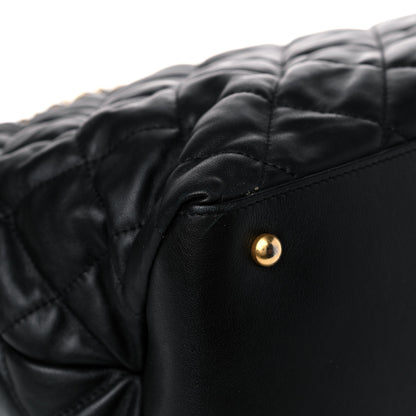 Chanel Calfskin Quilted Large Soft Elegance Tote Black 10 of 11