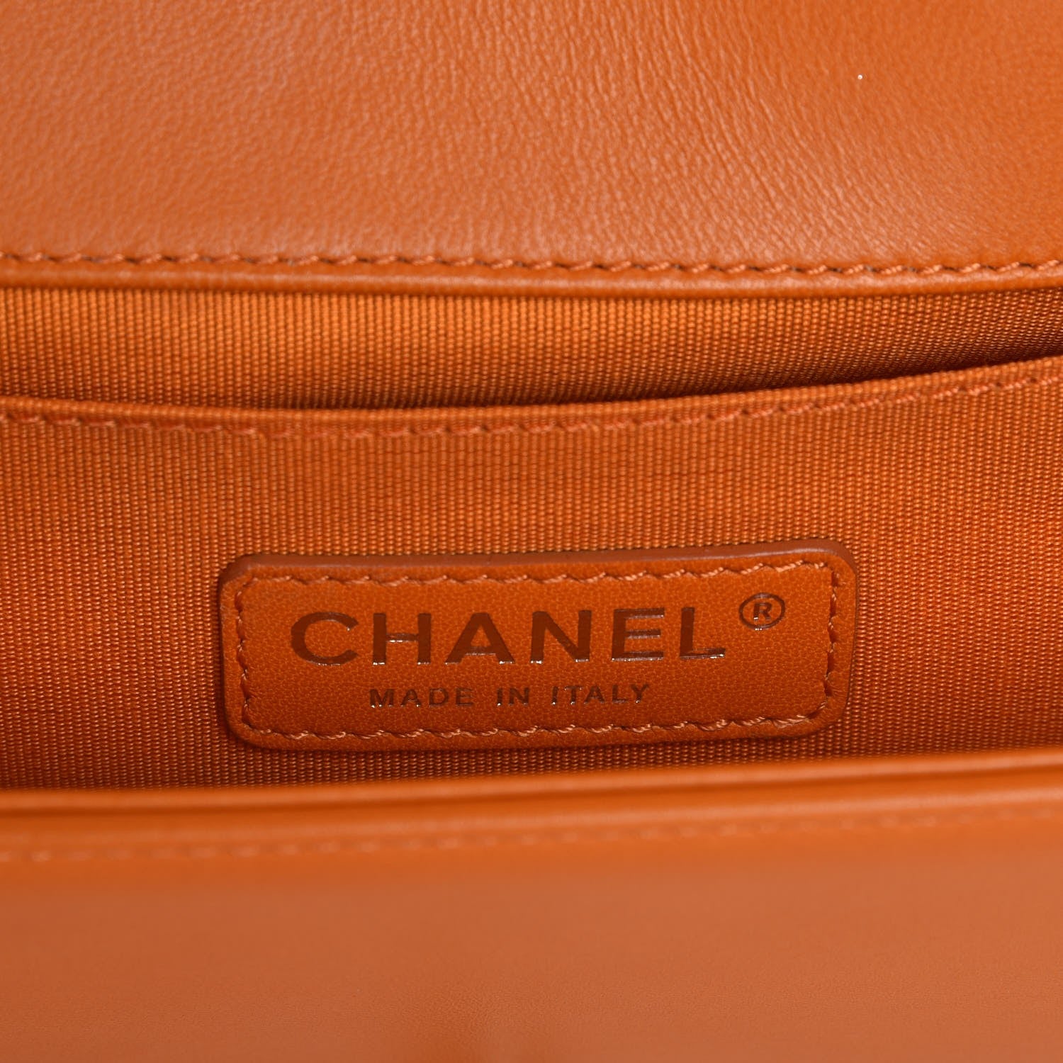 Chanel Lambskin Quilted Medium Boy Flap Orange 6 of 7