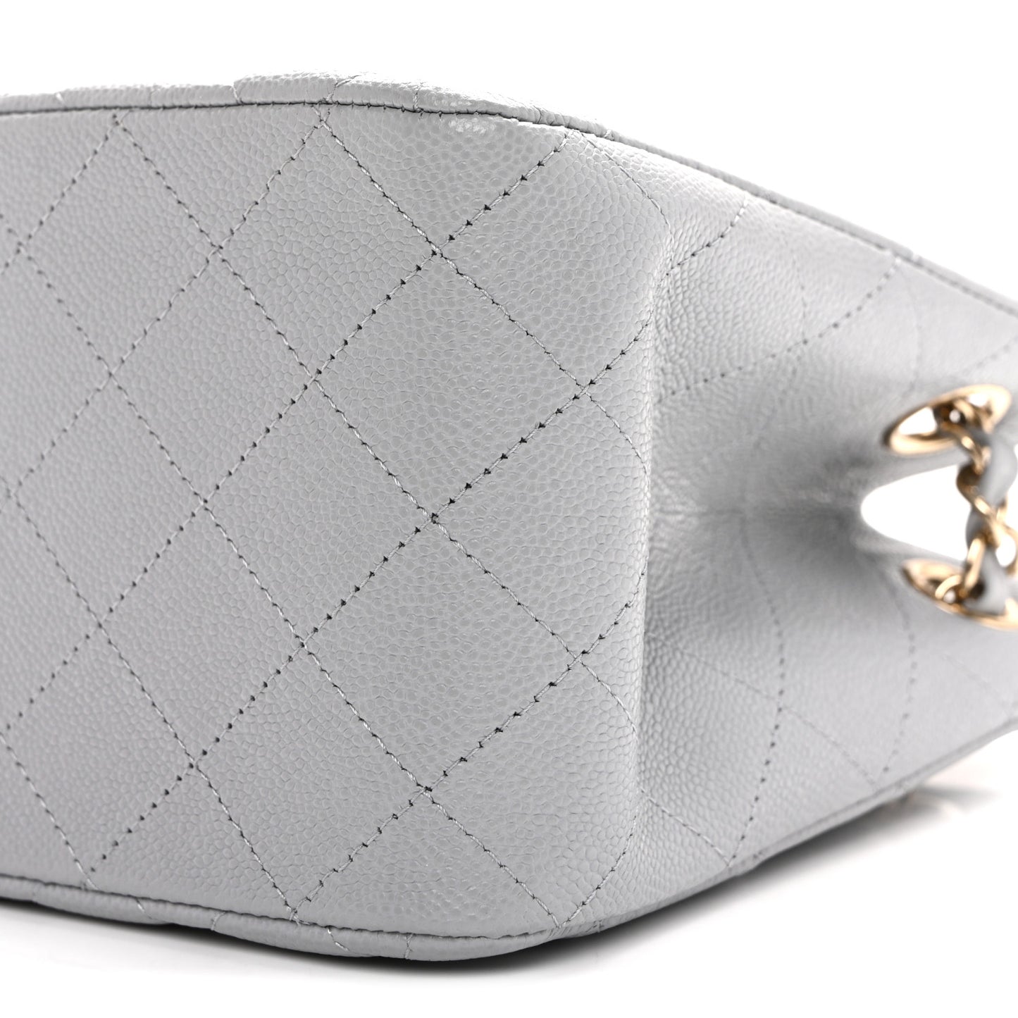 Caviar Quilted Mini Bucket Bag Blue