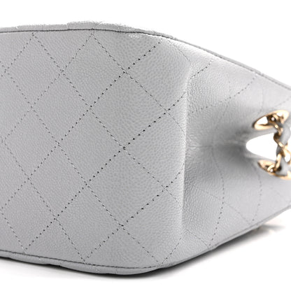 Chanel Caviar Quilted Mini Bucket Bag Blue 10 of 10