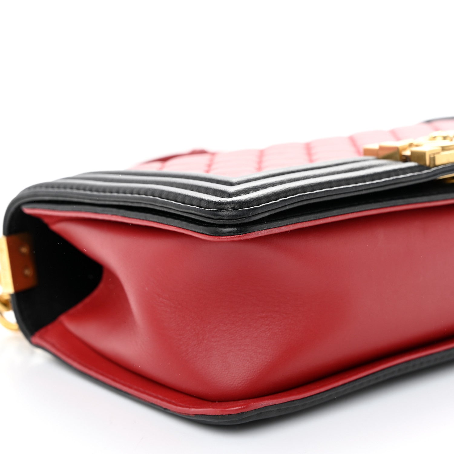 Chanel Lambskin Quilted Medium Boy Flap Dark Red Black 9 of 10