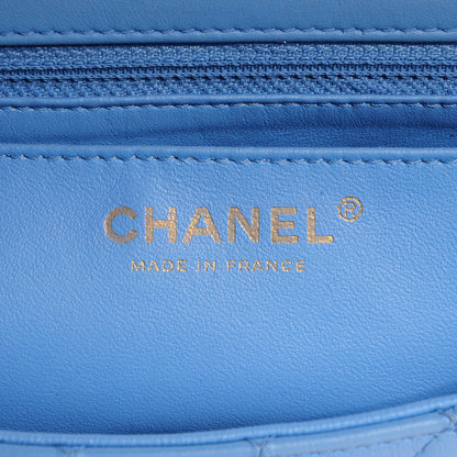 Chanel Lambskin Valentine Charms Medium Flap Baby Blue 7 of 10