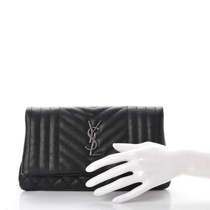 Saint Laurent Calfskin Tri-quilt Monogram West Hollywood Clutch Black 2 of 7