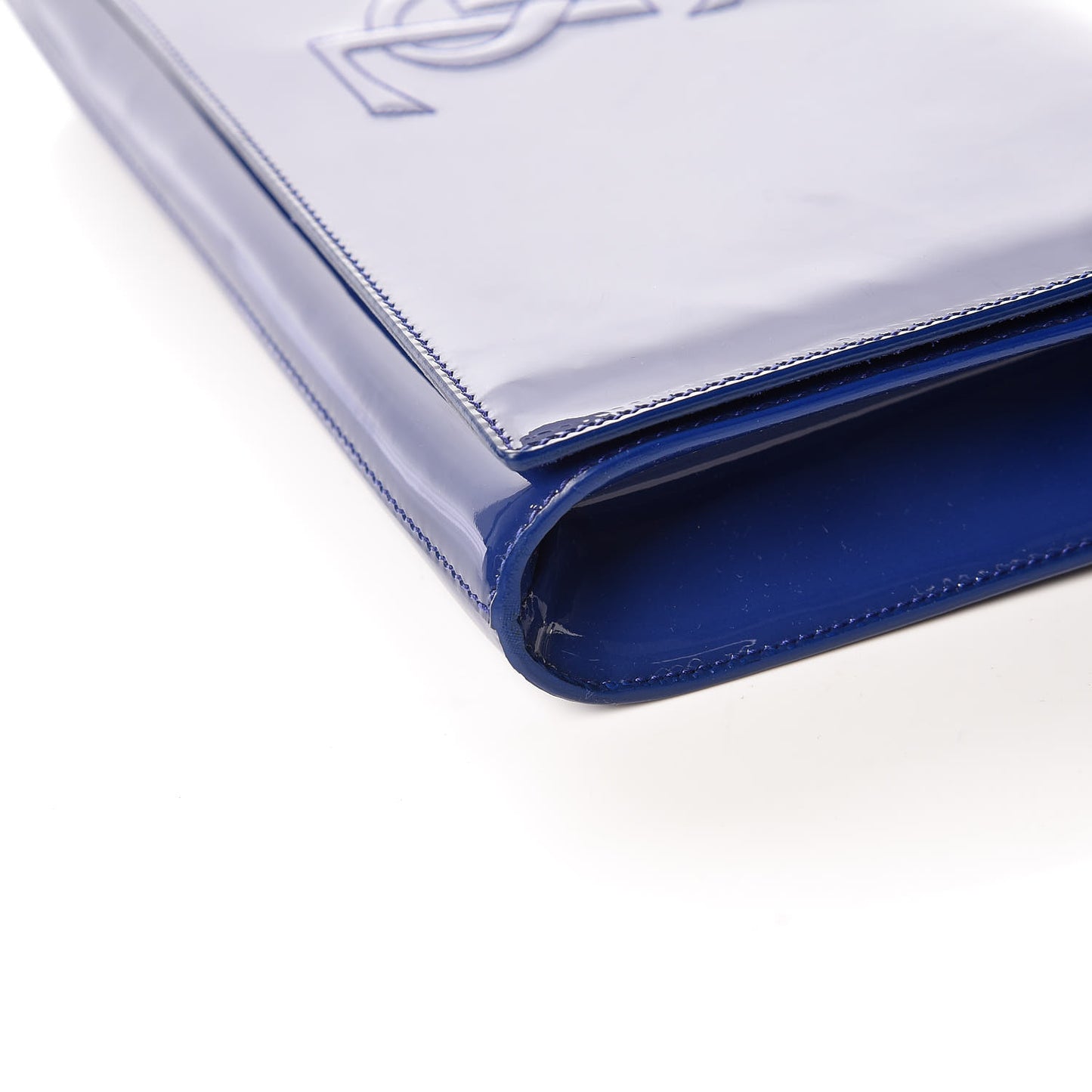 Patent Calfskin Monogram Large Belle De Jour Clutch Royal Blue