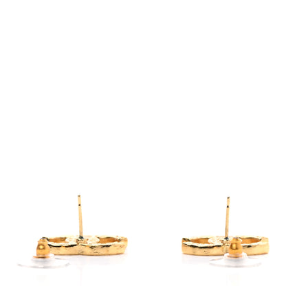 Chanel Metal Textured CC Earrings Gold 3 of 4