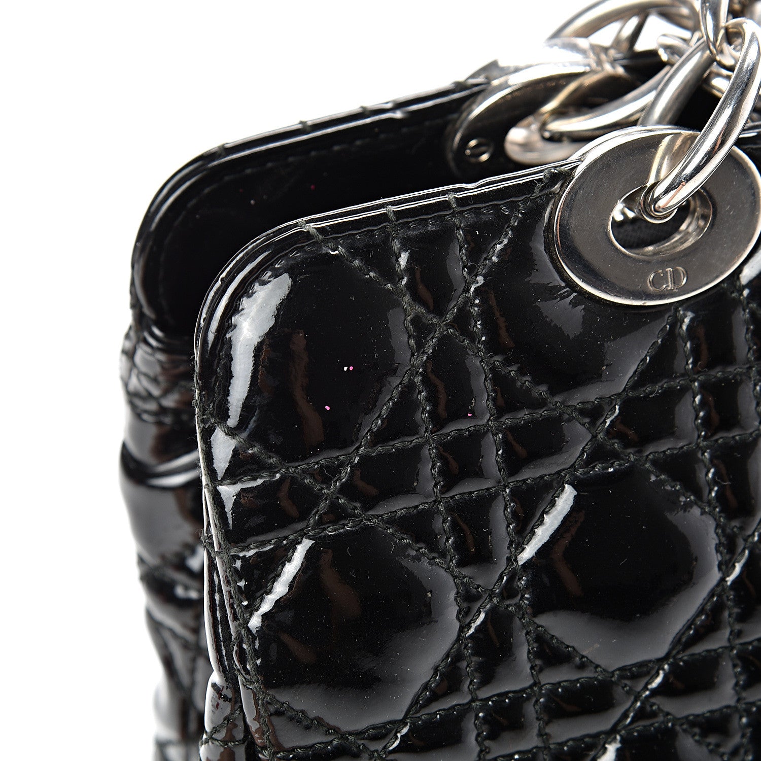 Christian Dior Patent Cannage Dior Soft Zipped Shopping Tote Black 11 of 12