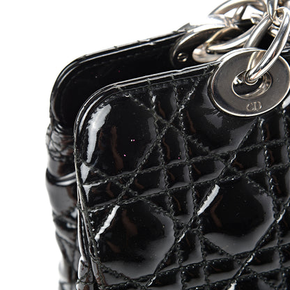 Christian Dior Patent Cannage Dior Soft Zipped Shopping Tote Black 11 of 12