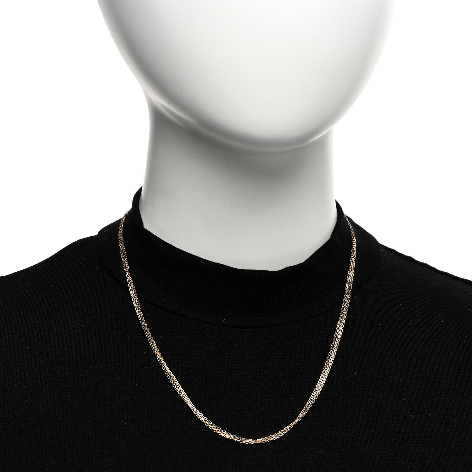 Cartier 18K Pink Yellow White Gold Three Chain Necklace 2 of 5