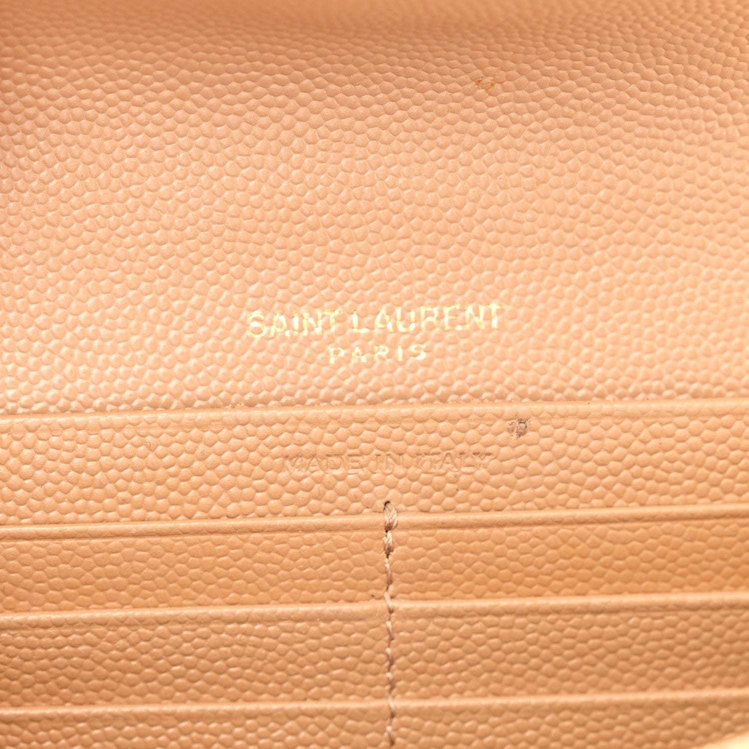 Saint Laurent Grain De Poudre Matelasse Chevron Monogram Flap Wallet Cork 6 of 9