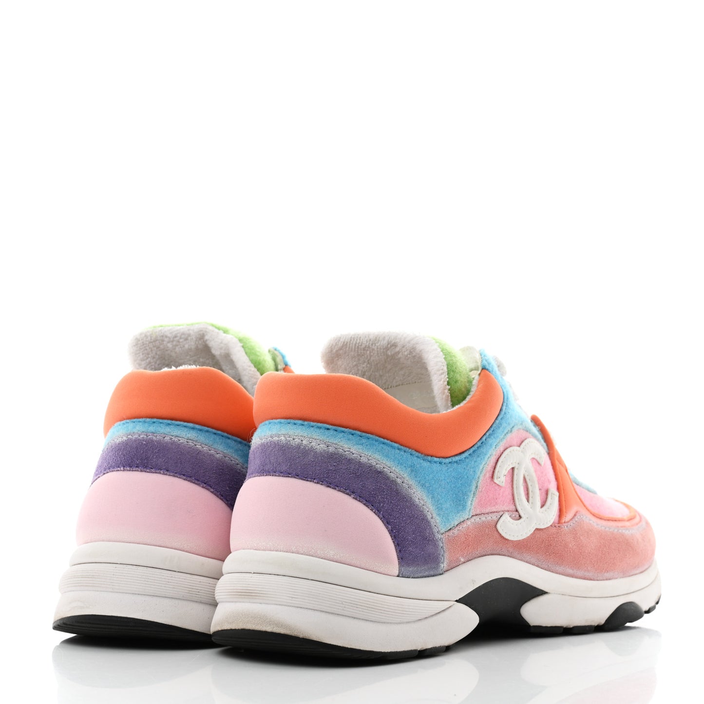 Farbic Suede Calfskin CC Sneakers 39 Multicolor