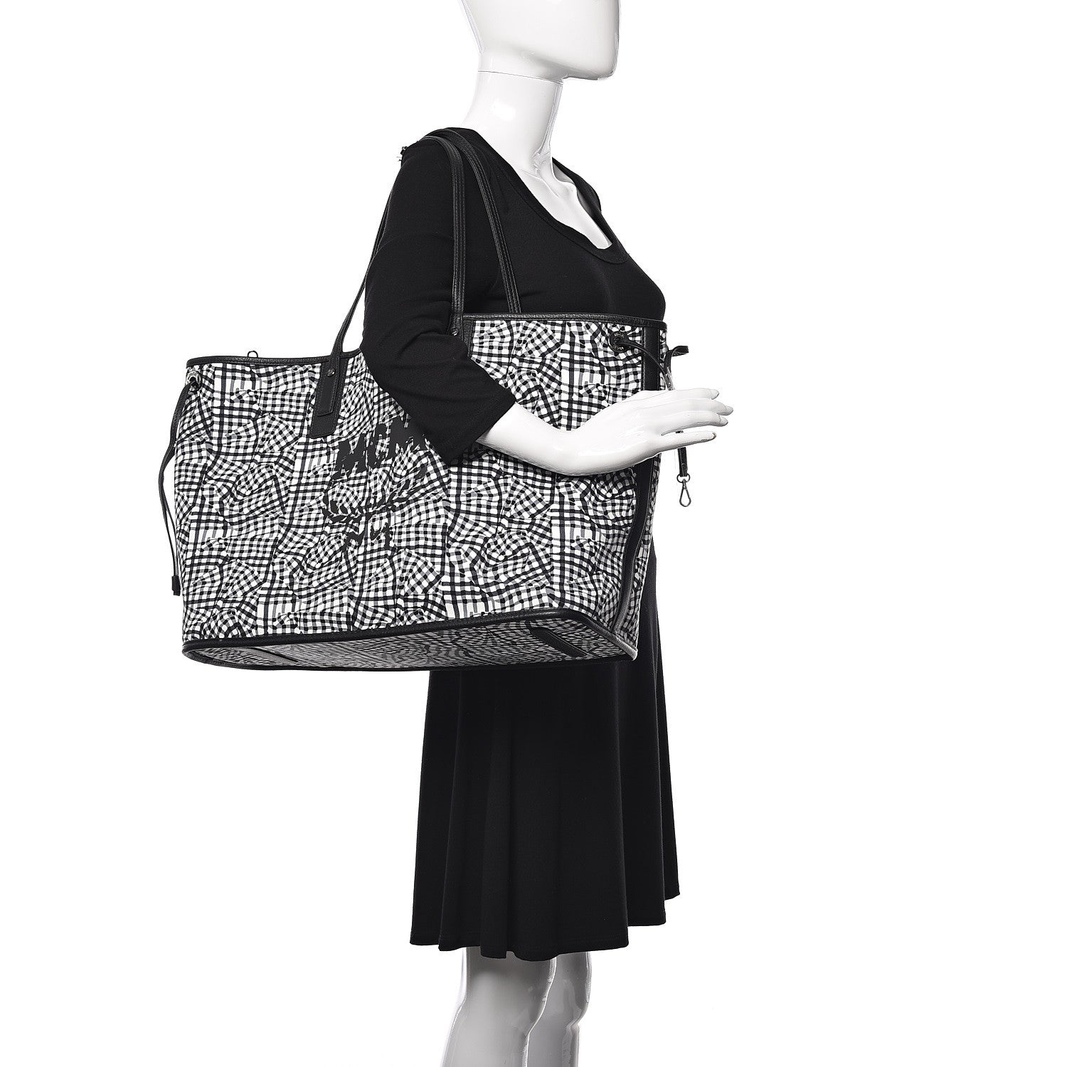 MCM Visetos Large Liz Reversible Shopper Tote Black 2 of 14