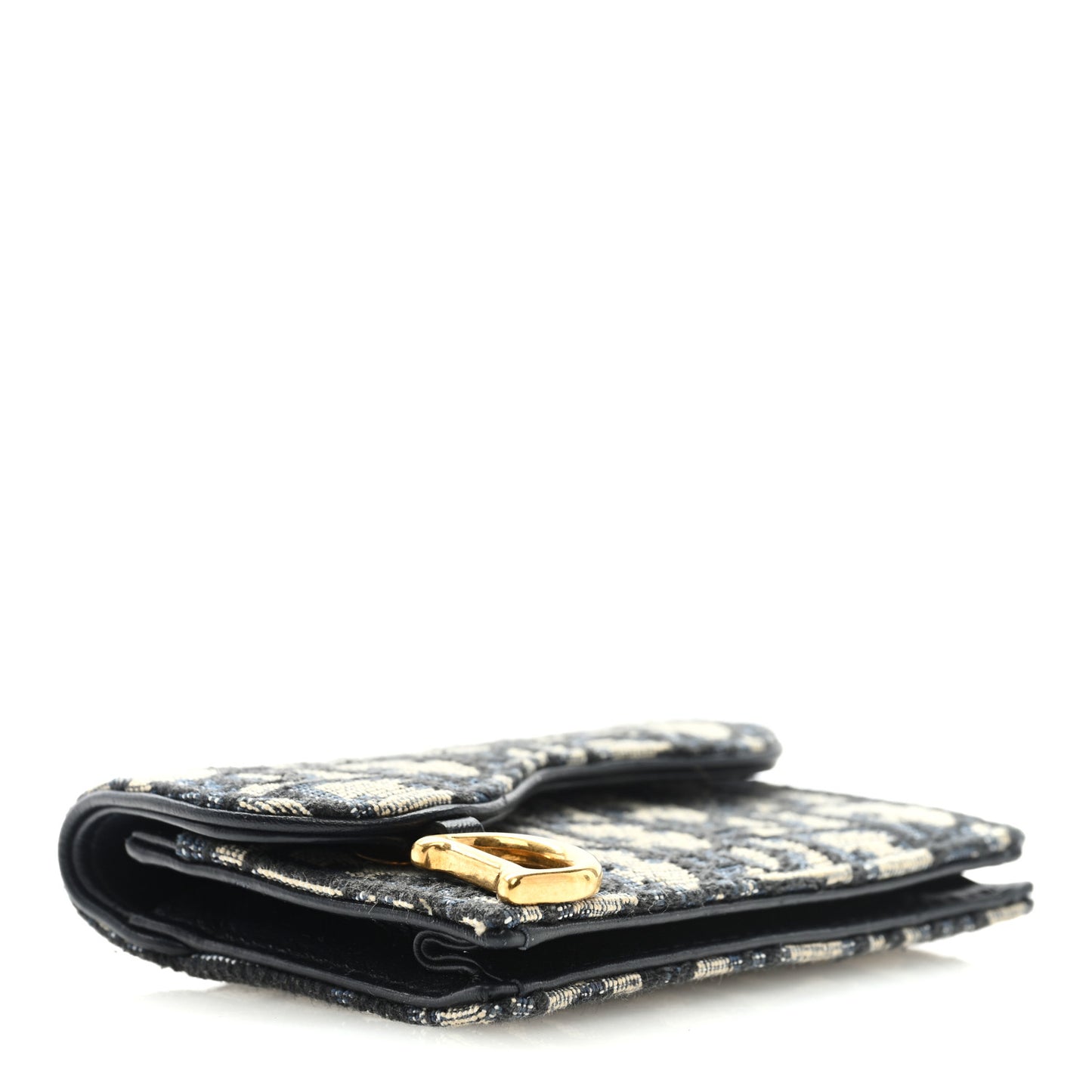 Oblique Saddle Card Holder Blue