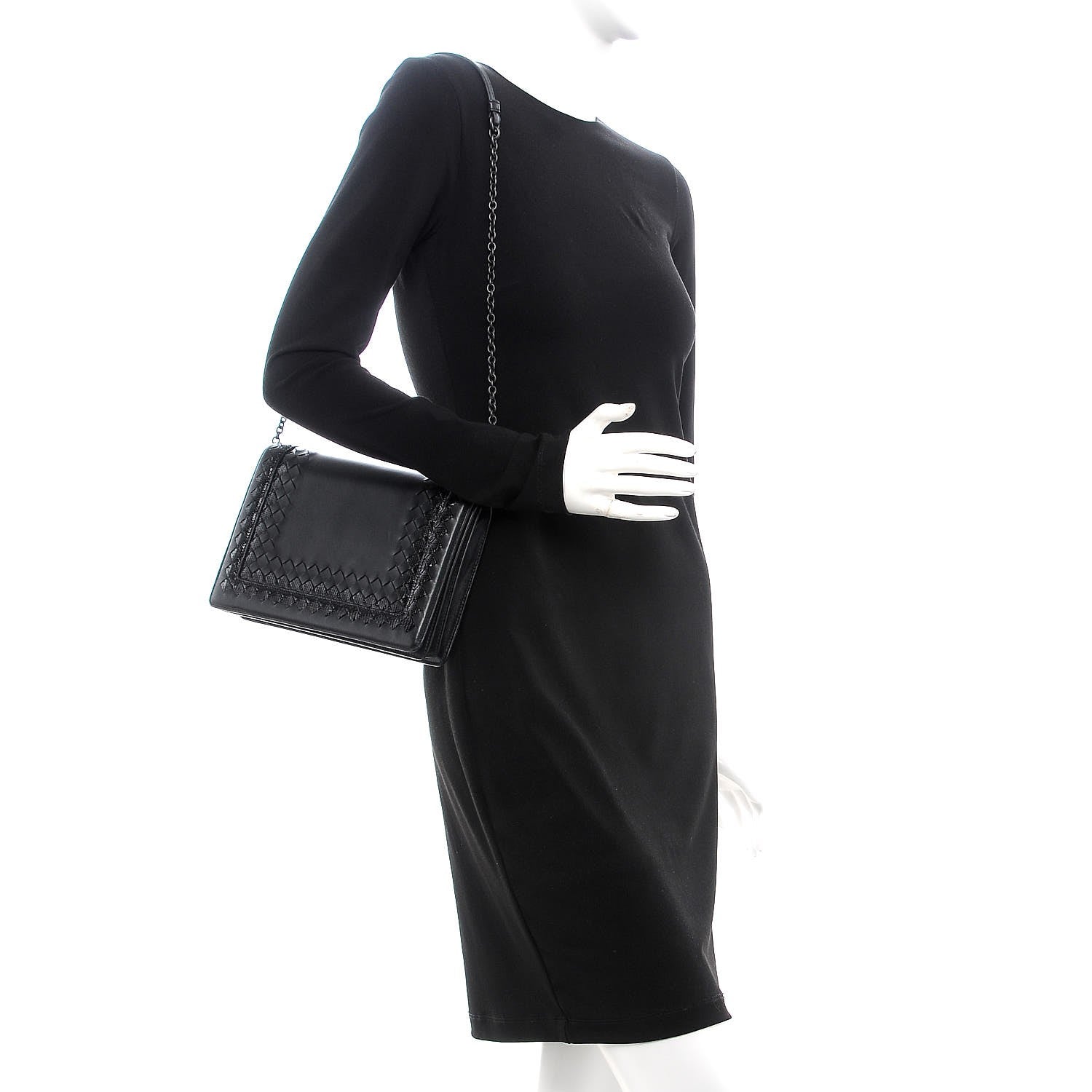 Bottega Veneta Nappa Intrecciato Ayers Chain Wallet Black 2 of 8