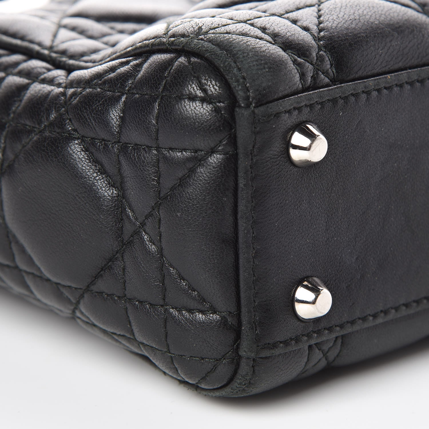 Christian Dior Lambskin Cannage Mini Lady Dior Black 8 of 14