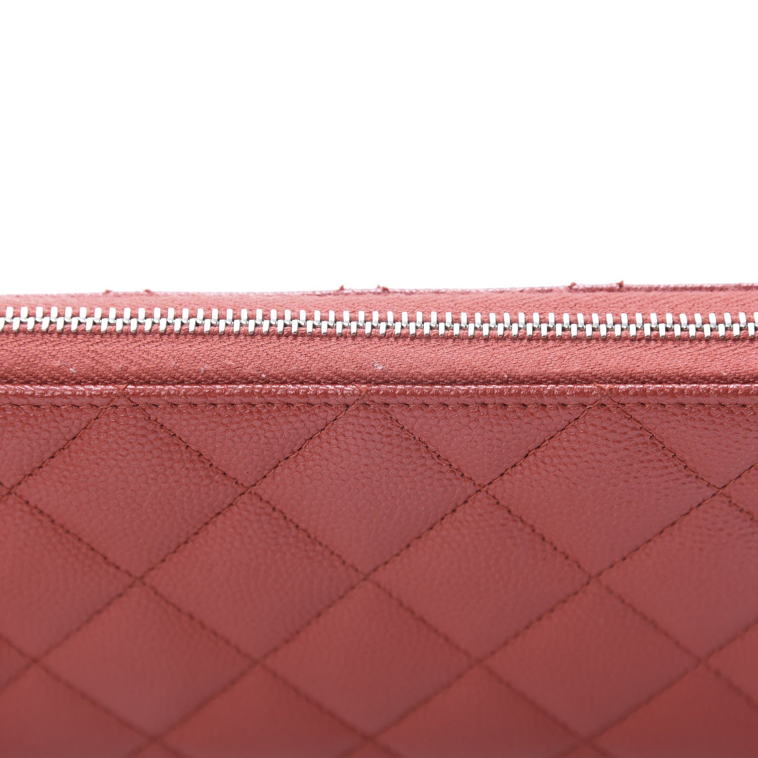Chanel Caviar Quilted Medium Zip Around Wallet Red 11 of 12