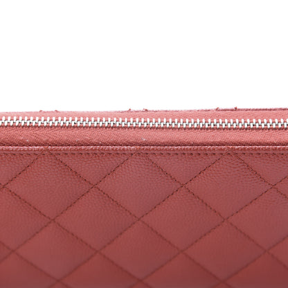 Chanel Caviar Quilted Medium Zip Around Wallet Red 11 of 12