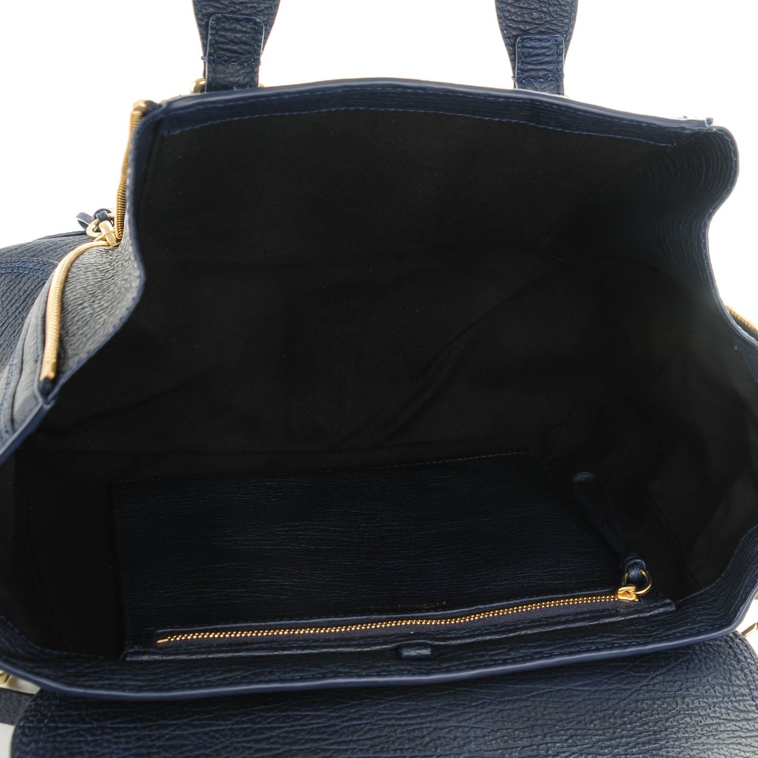 3.1 Phillip Lim 3.1 Textured Calfskin Medium Pashli Satchel Ink 5 of 7